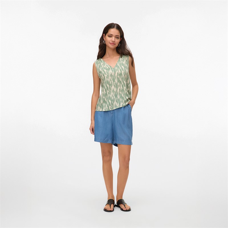 Vero Moda Womens Fleur Bermuda Shorts Medium Blue Denim