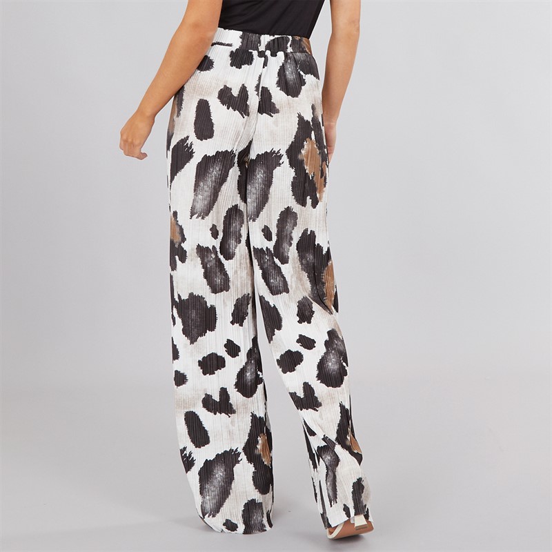 Vero Moda Womens Kendal Straight Print Trousers Birch Leo AOP