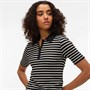 Vero Moda Polo Femme Sia Manches Courtes Rayures Noir/Blanc