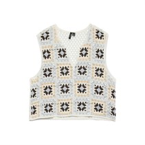 Vero Moda Dame Charlie Hæklet Vest Stjerne Hvid Hæklet