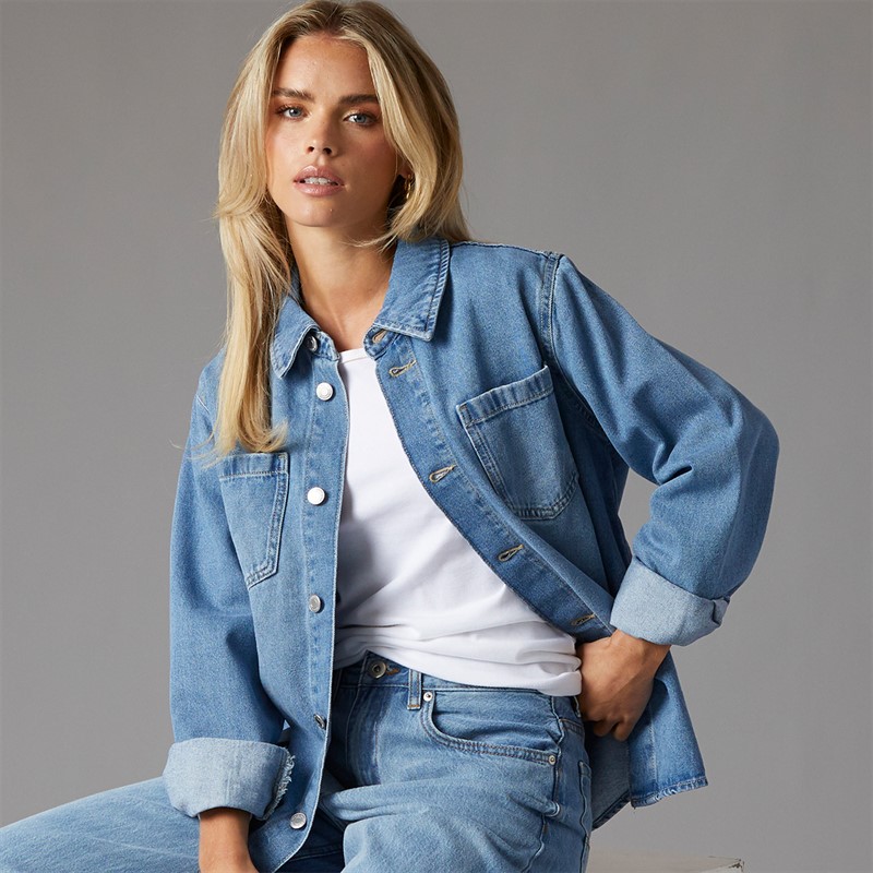Vero Moda Womens Frida Denim Shirt Light Blue Denim - Size M