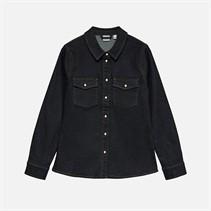 Vero Moda Dame Liv Fitted Denim Skjorte Mørkeblå Denim