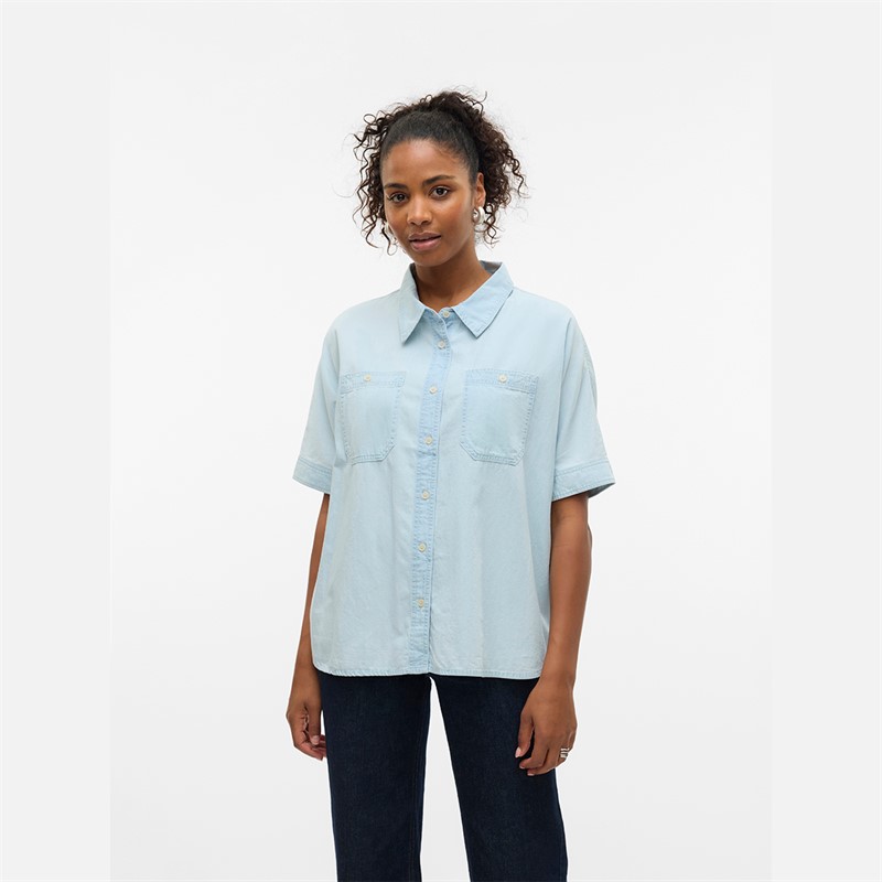 Vero Moda Damen Emberley Jeanshemd Hellblau Jeans