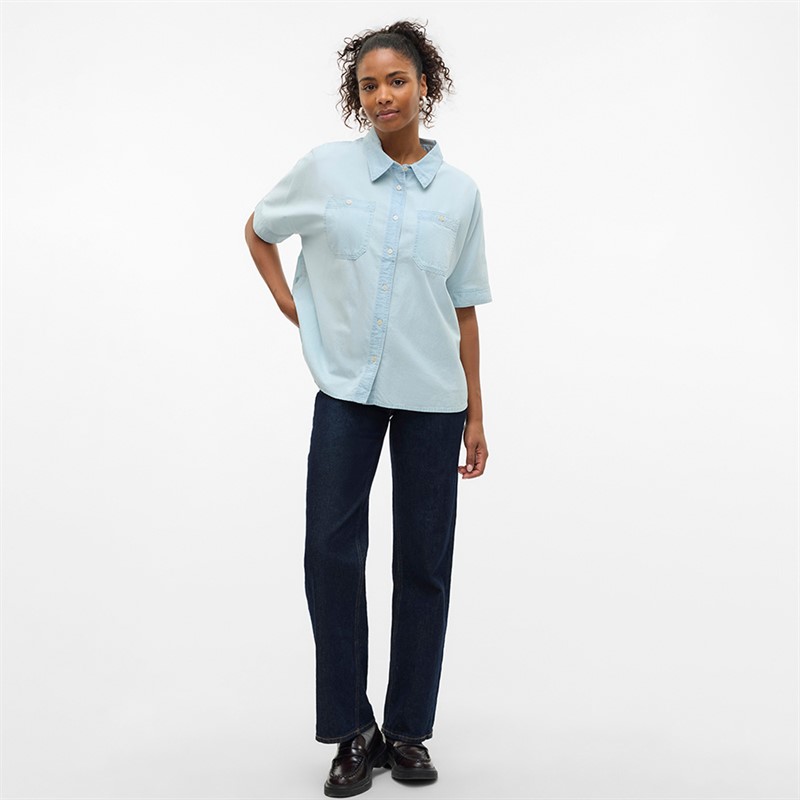 Vero Moda Damen Emberley Jeanshemd Hellblau Jeans