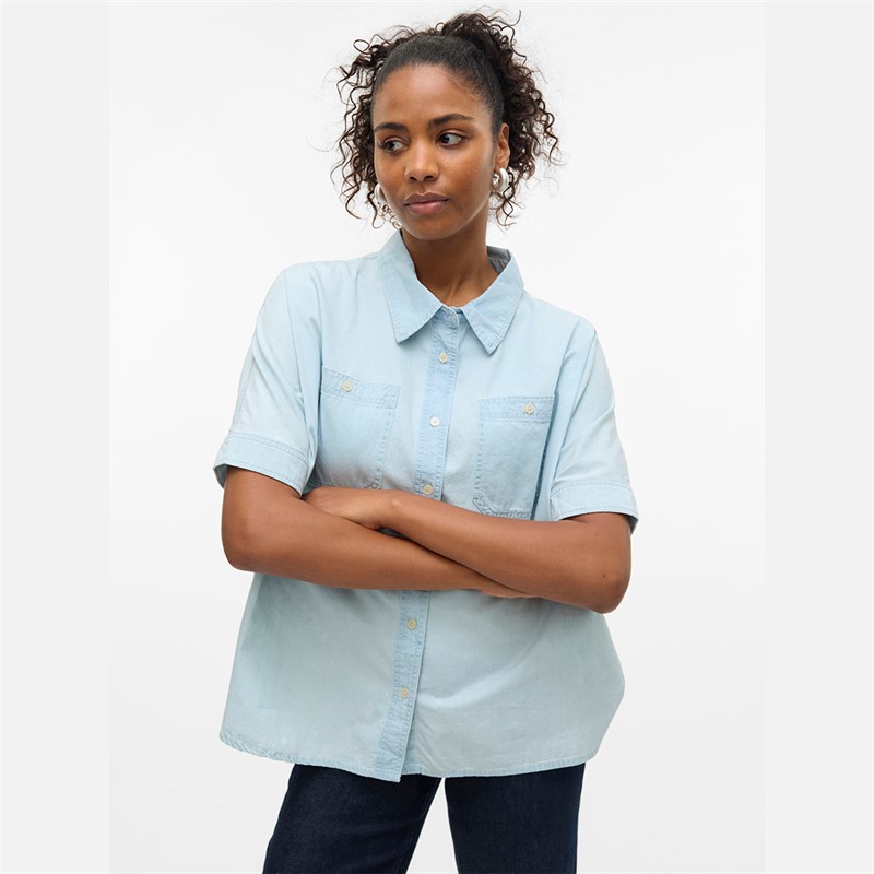 Vero Moda Damen Emberley Jeanshemd Hellblau Jeans