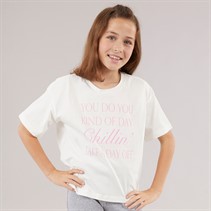 Vero Moda Meisjes Katrine Cropped T Shirt Snow wit Chillin C-12 Snow wit Chillin