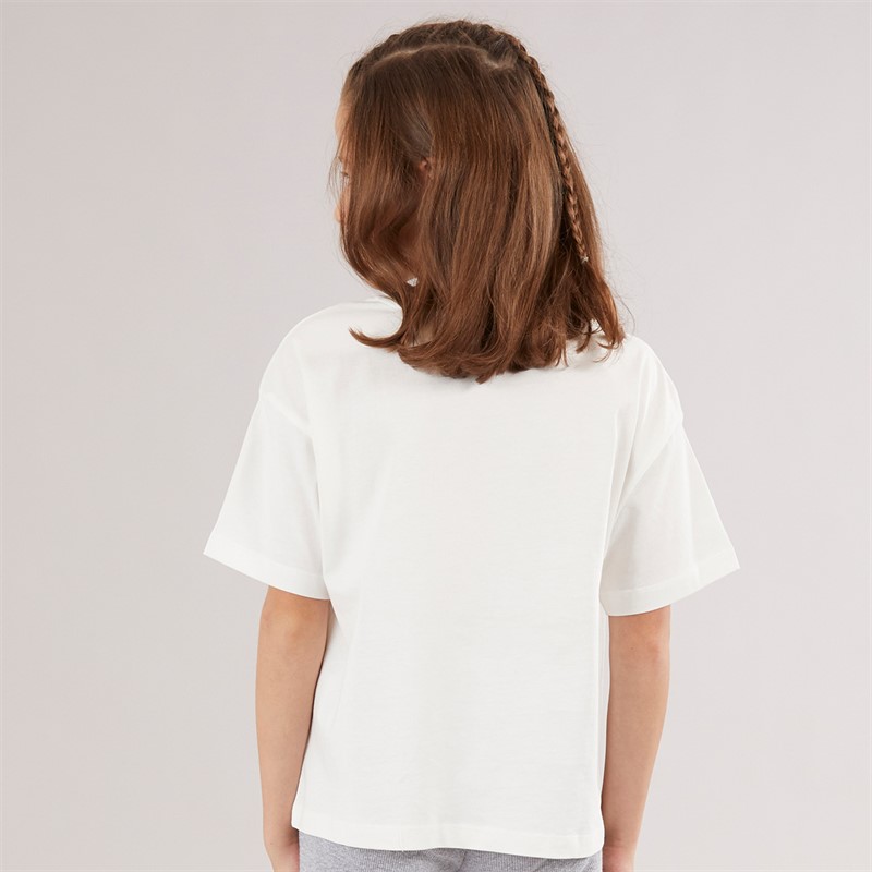 Vero Moda Mädchen Katrine Cropped T Shirt Schneeweiß Chillin C-12 Snow White Chillin