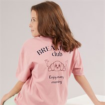 Vero Moda Meisjes Molly T-shirt Rose Elegance Breakfast Club Syrah C-12 Rose Elegance Breakfast Club Syrah