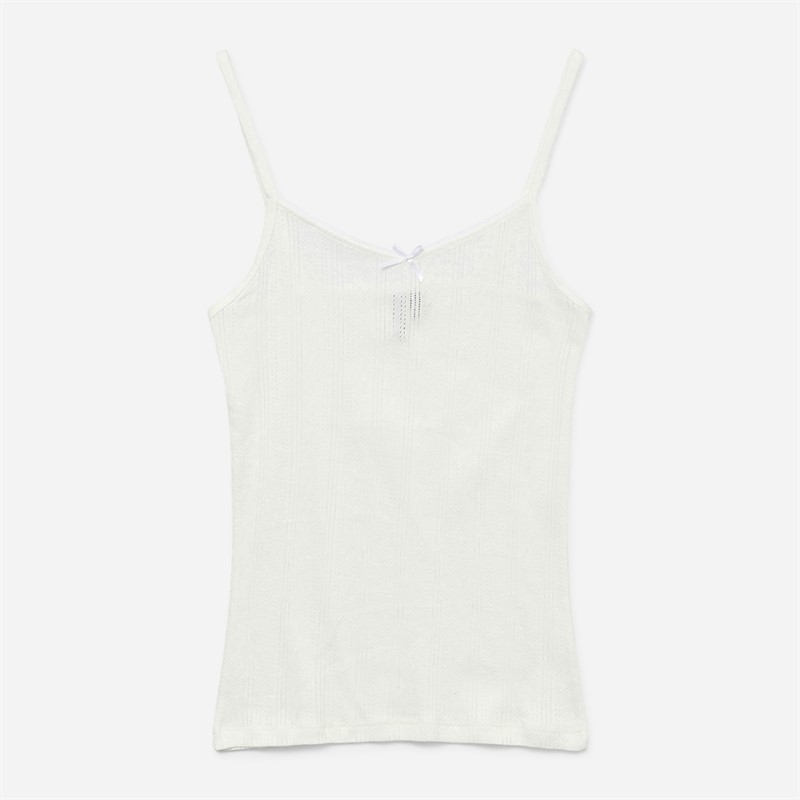 Vero Moda Womens Lisa Pointelle Vest Snow White