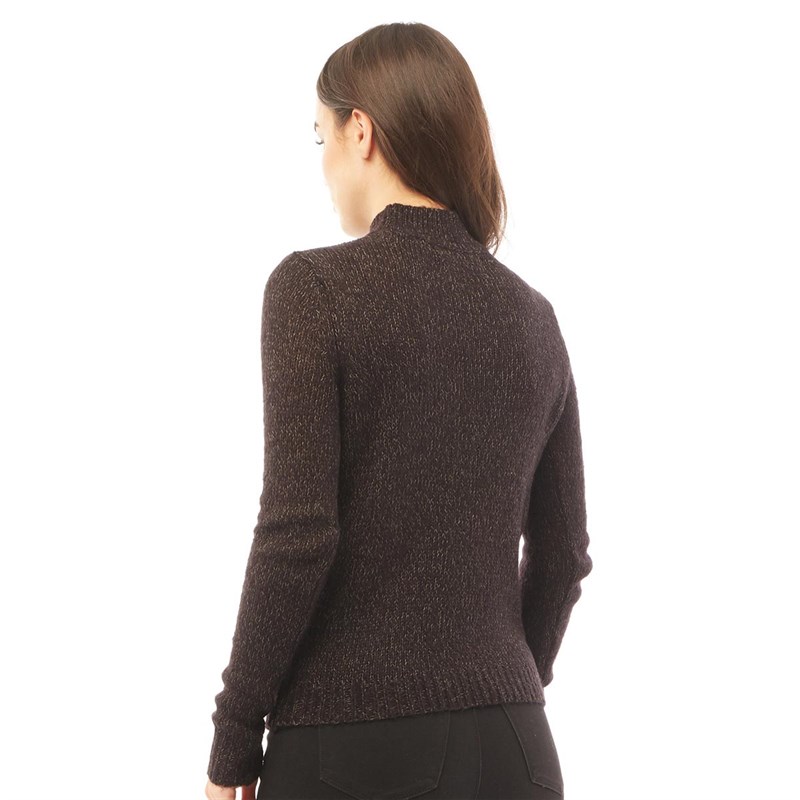 Vero Moda Damskie Jive Sweter z Dzianiny Czarny Margielowy