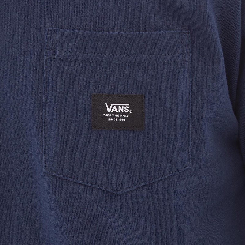 Vans Mens Woven Patch Pocket Long Sleeve T-Shirt Dress Blues