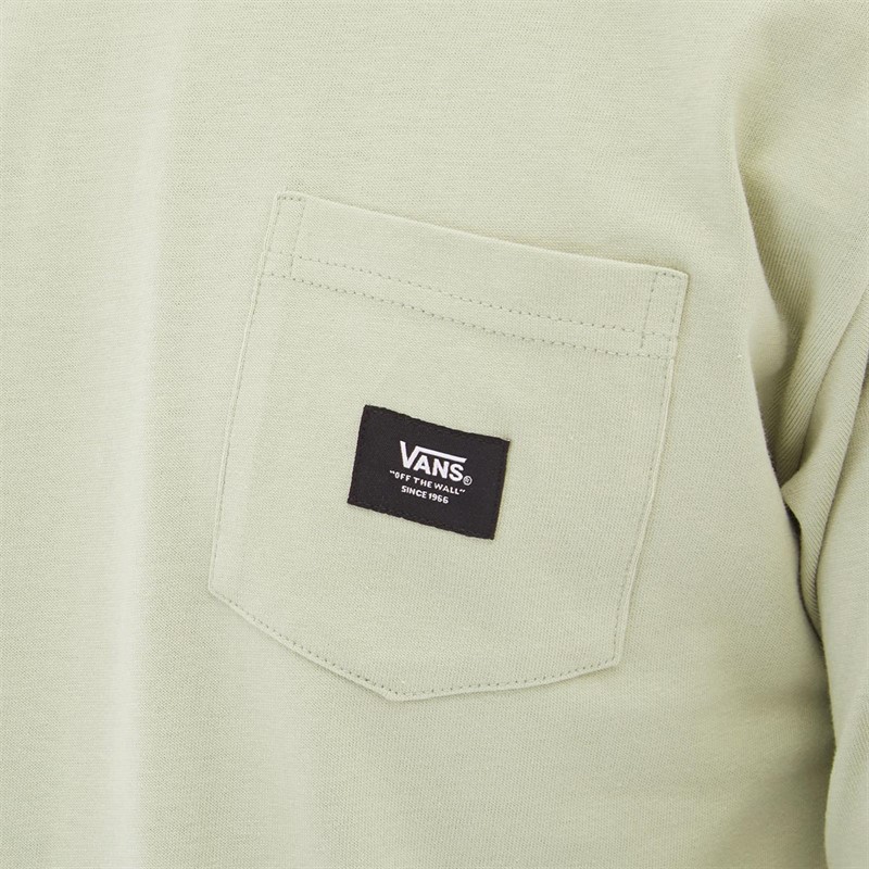 Vans Mens Woven Patch Pocket Long Sleeve T-Shirt Desert Sage
