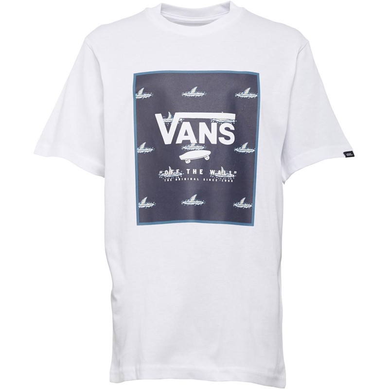 Vans Kids Print Box T-Shirt White/Dress Blues