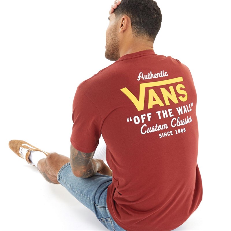 white and gold vans shirt