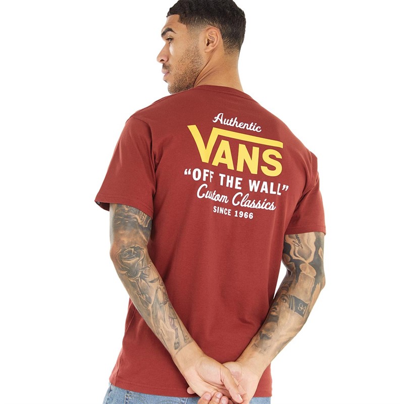 Vans Mens Holder Classic T-Shirt Syrah/White/Old Gold