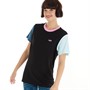 Vans Womens Left Chest Colorblock T-Shirt Black/Blue Glow
