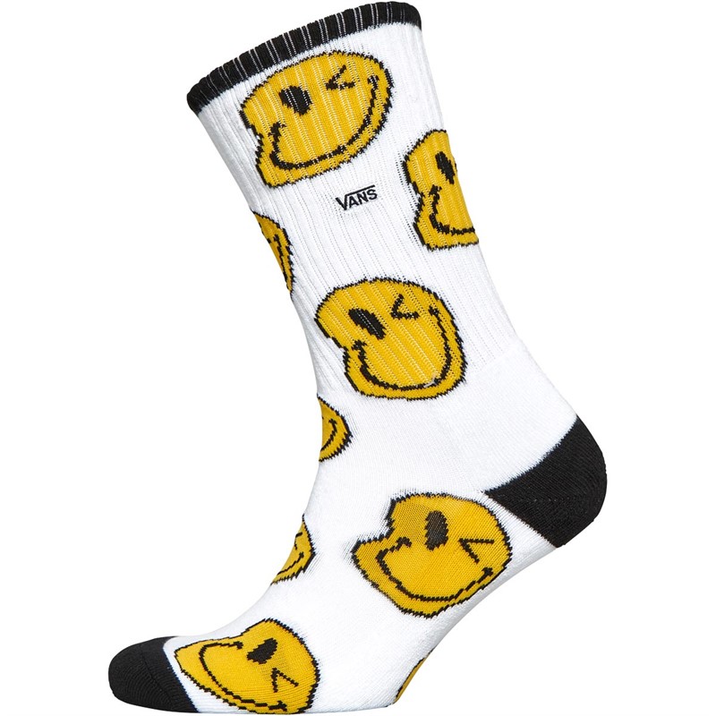 Buy Vans Kids Smiley Drip Crew Socks Black/White