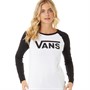 Vans Womens Flying V Long Sleeve Raglan T-Shirt White/Black