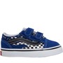 Vans Infant Boys Old Skool Checkerboard Velcro Trainers True Blue