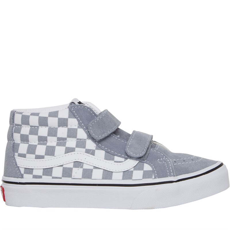 Buy Vans Boys Sk8-Mid Reissue Checkerboard Velcro Trainers Tradewinds