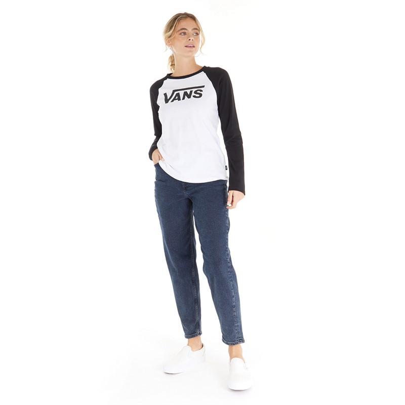 Vans Womens Flying V Everyday Raglan T-Shirt White/Black