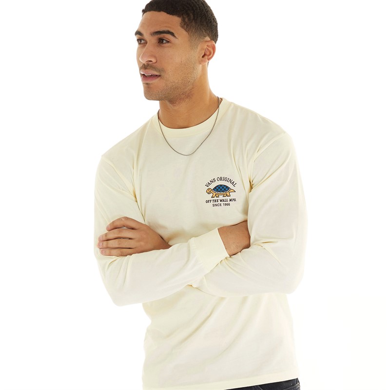 Vans Mens Turtle Racer Repair Long Sleeve T-Shirt Marshmallow