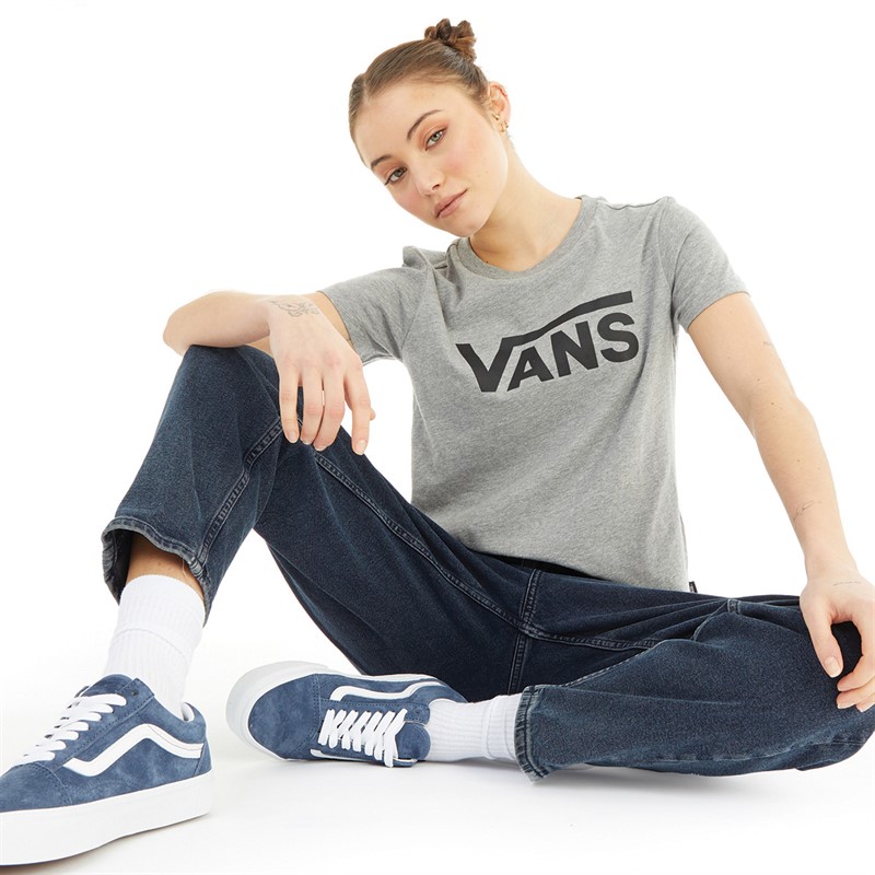 Vans Womens Flying V Logo T-Shirt Grey Heather