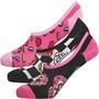 Vans Womens Three Pack Love Canoodle No Show Socks Cyclamen/Black