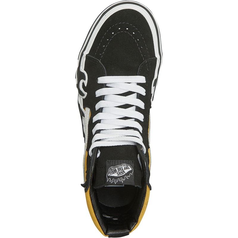 Vans Sk8-Hi Flame Trainers Black/Yellow