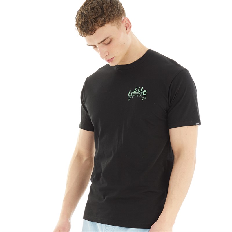 Vans Mens Smoked Skull Graphic T-Shirt Black