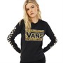 Vans Womens Abstract Flower Logo Long Sleeve T-Shirt Black