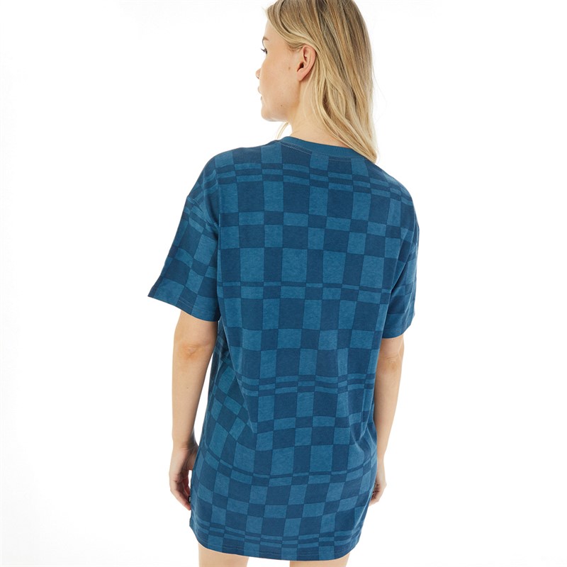 Vans Womens Center Vee Print Tee Dress Vans Teal