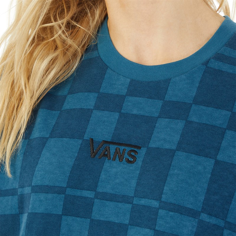 Vans Womens Center Vee Print Tee Dress Vans Teal