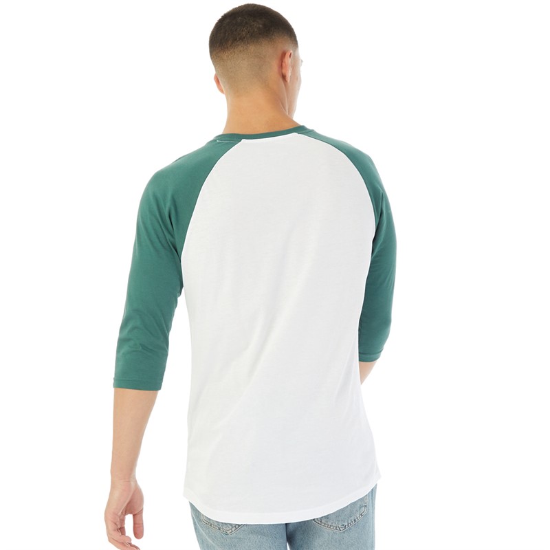 Buy Vans Mens Classic Raglan 3/4 Sleeve T-Shirt White/Bistro Green