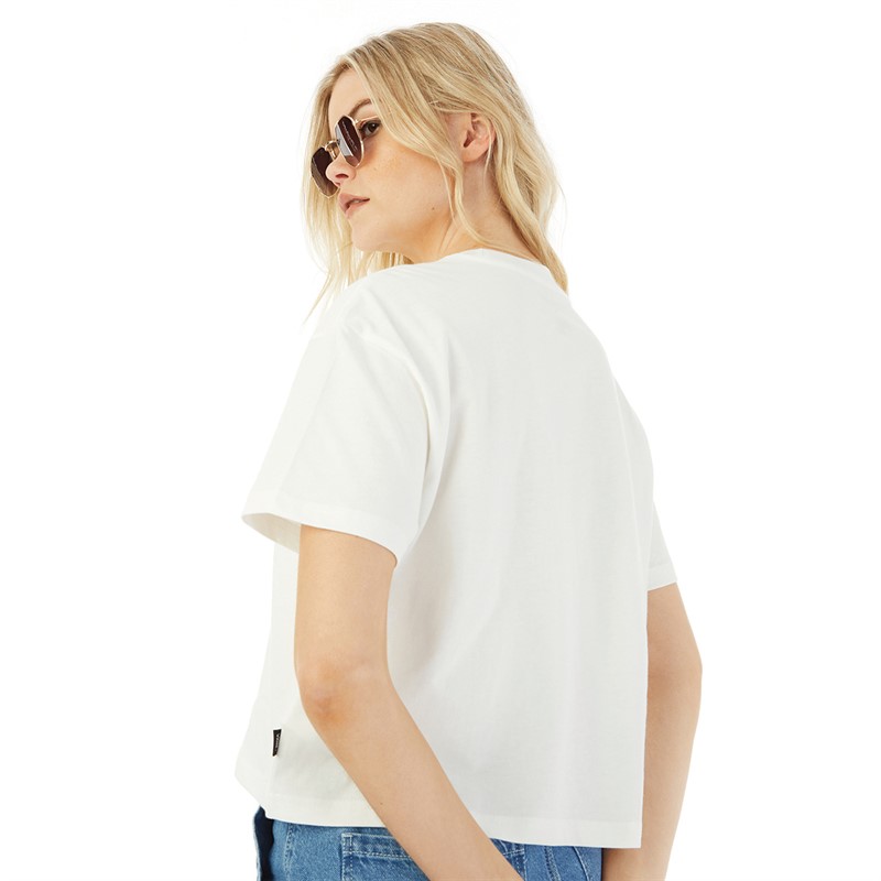 Vans Womens Fleurs Cropped T-Shirt Marshmallow