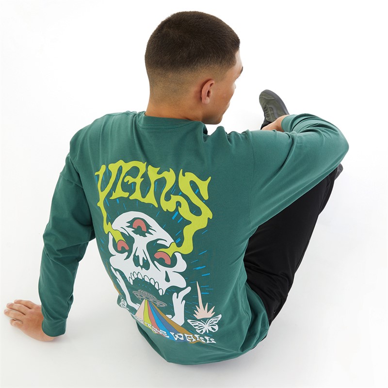 Vans T shirt a manches longues Skull Saucer Homme Vert