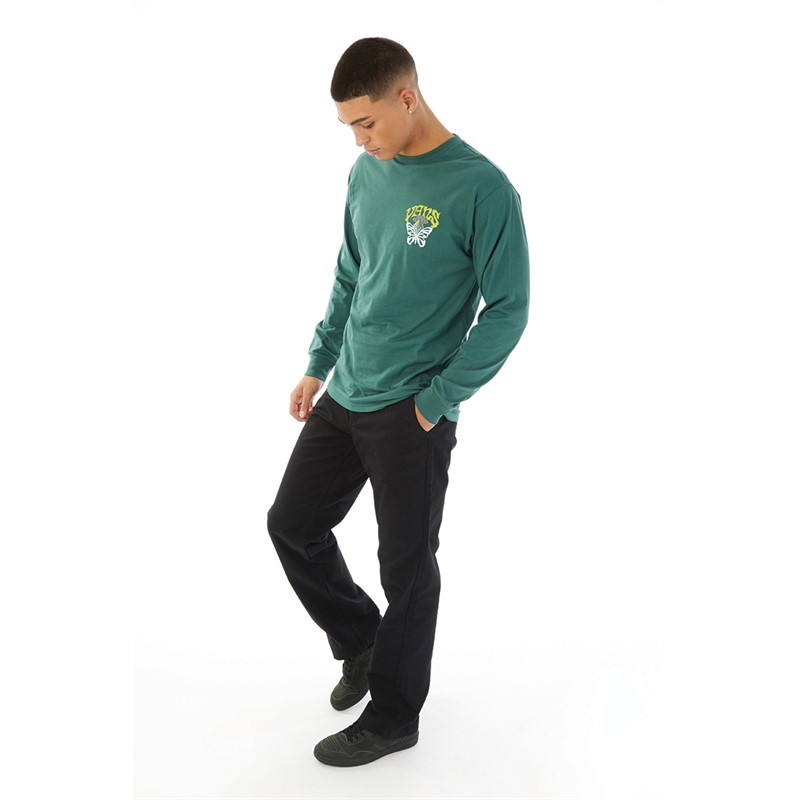 Vans Mens Skull Saucer Long Sleeve T-Shirt Bistro Green