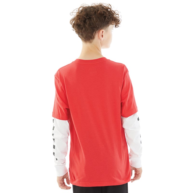 Vans Junior Boys Bosco Long Sleeve T-Shirt Racing Red