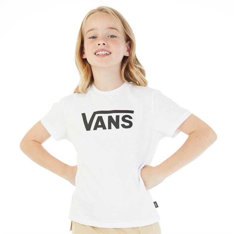 Vans Junior Girls Flying V Logo T-Shirt White