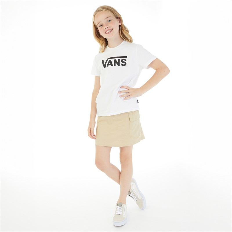 Vans Junior Girls Flying V Logo T-Shirt White