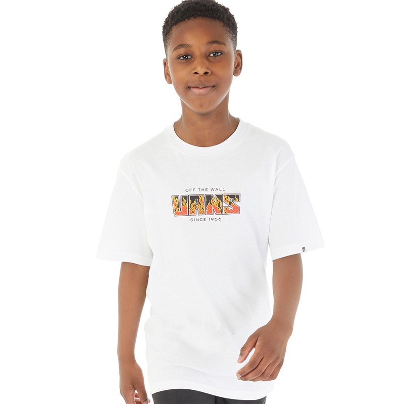 Vans Junior Boys Digi Flames T-Shirt White