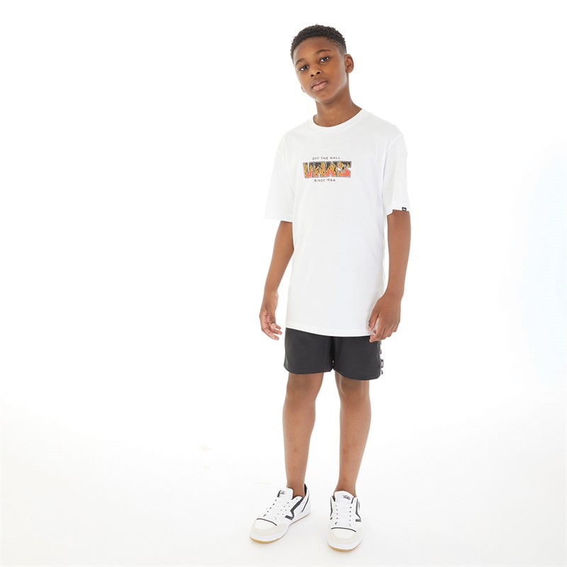 Vans Junior Boys Digi Flames T-Shirt White