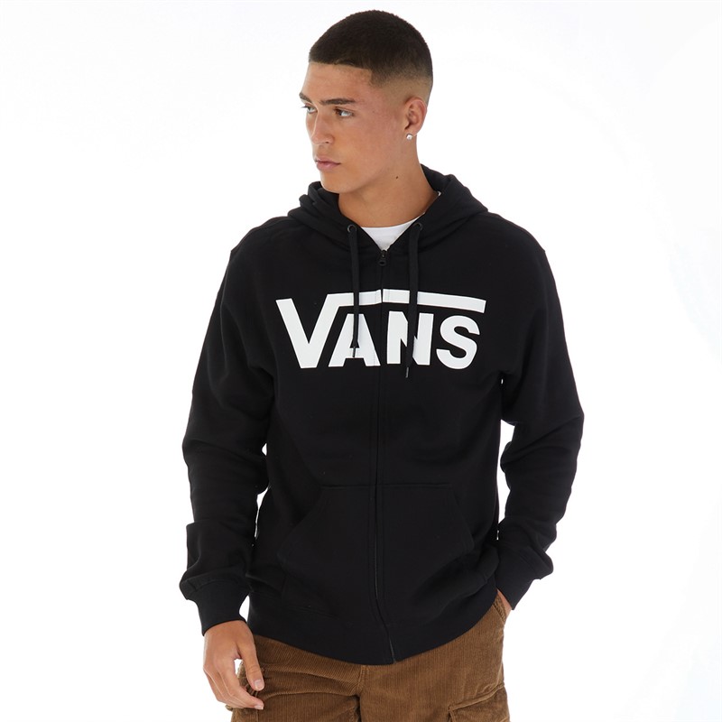 Vans Mens Classic Full Zip Hoodie Black/White