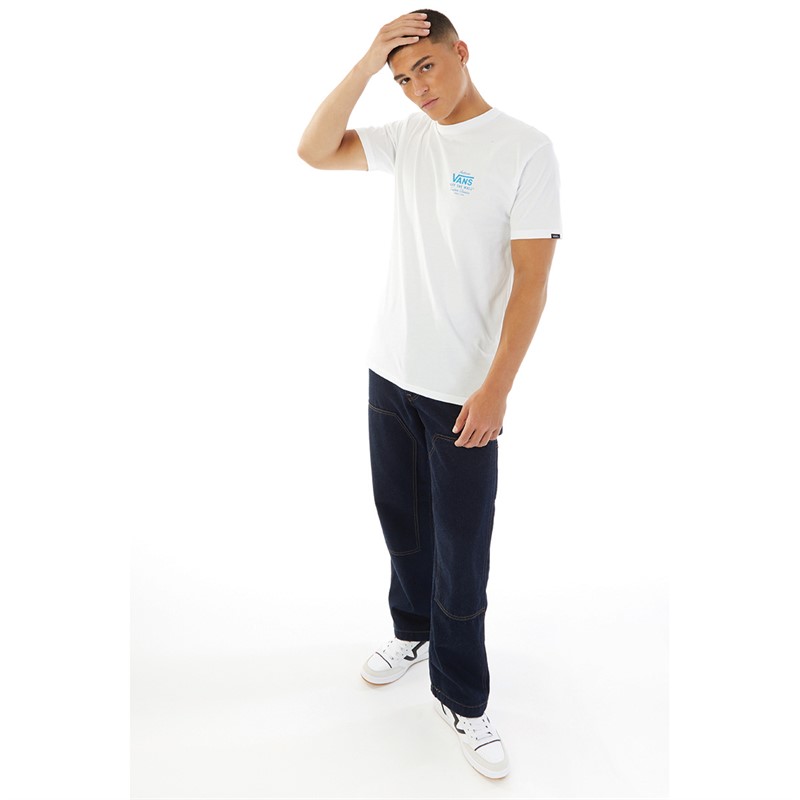 Vans Mens Holder Classic T-Shirt White/Malibu Blue