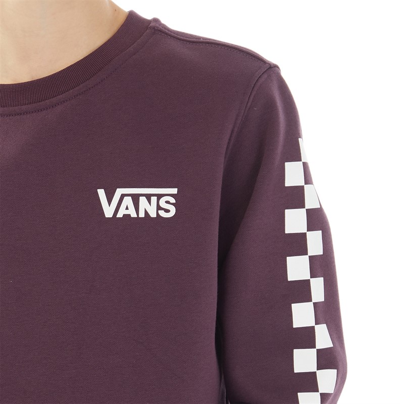 Vans Junior Boys Exposition Check Sweatshirt Blackberry Wine