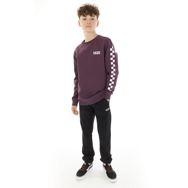 Vans Junior Boys Exposition Check Sweatshirt Blackberry Wine