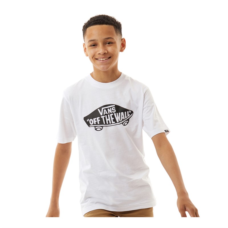 Vans Junior Boys Style 76 T-Shirt White/Black