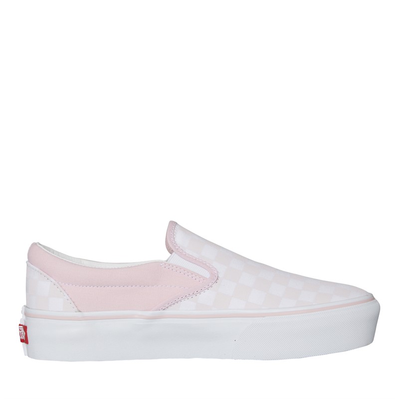 Checkerboard vans slip on pink best sale