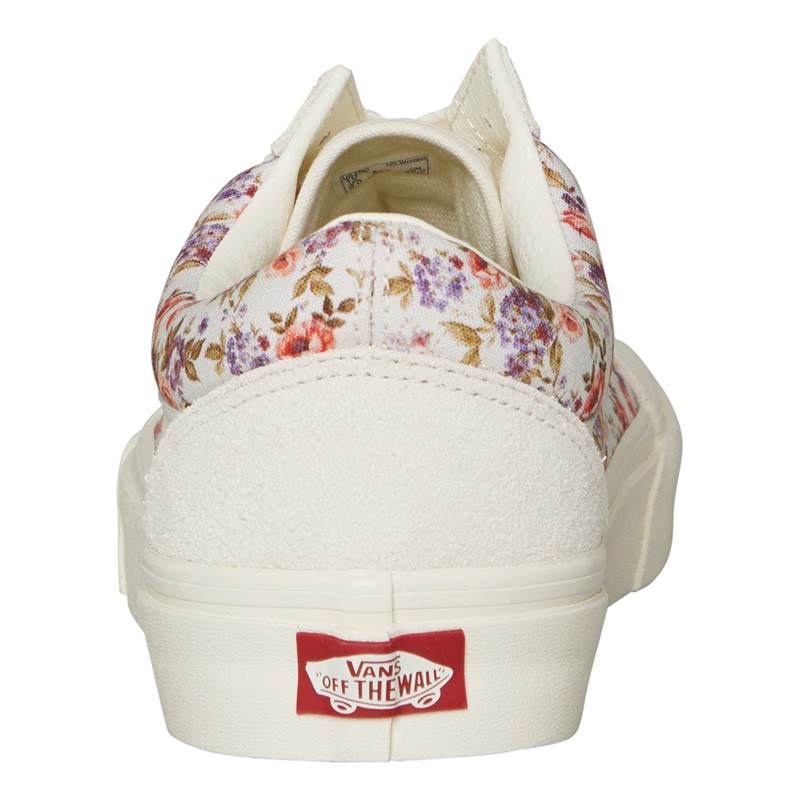 Vans Womens Old Skool Vintage Floral Trainers Marshmallow