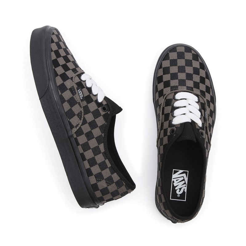 Vans Authentic Embroidered Checkerboard Trainers Black